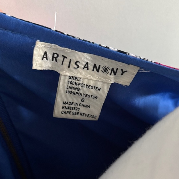 Artisan Ny Blue and Pink Patterned Mini Dress - Picture 5 of 6